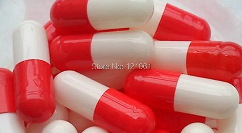 

00# 2,000pcs!Red-White Colored empty capsules size 00,Hard gelatin empty capsules(Joined or Seperated capsules)