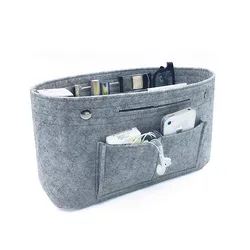 Organizer per la conservazione del trucco, borsa per cosmetici con inserto in tessuto di feltro Multi-tasche adatta alla borsa da toilette cosmetica per Organizer da viaggio