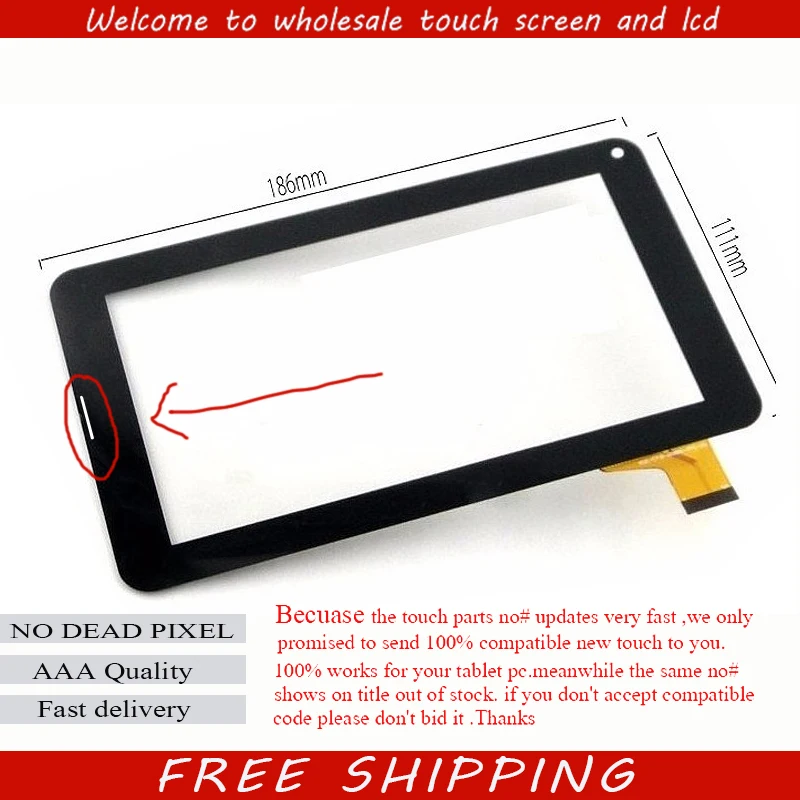 

New touch screen For 7" Orro A950 3G Tablet Touch panel Digitizer Glass Sensor Replacement with speaker hole Free Shipping