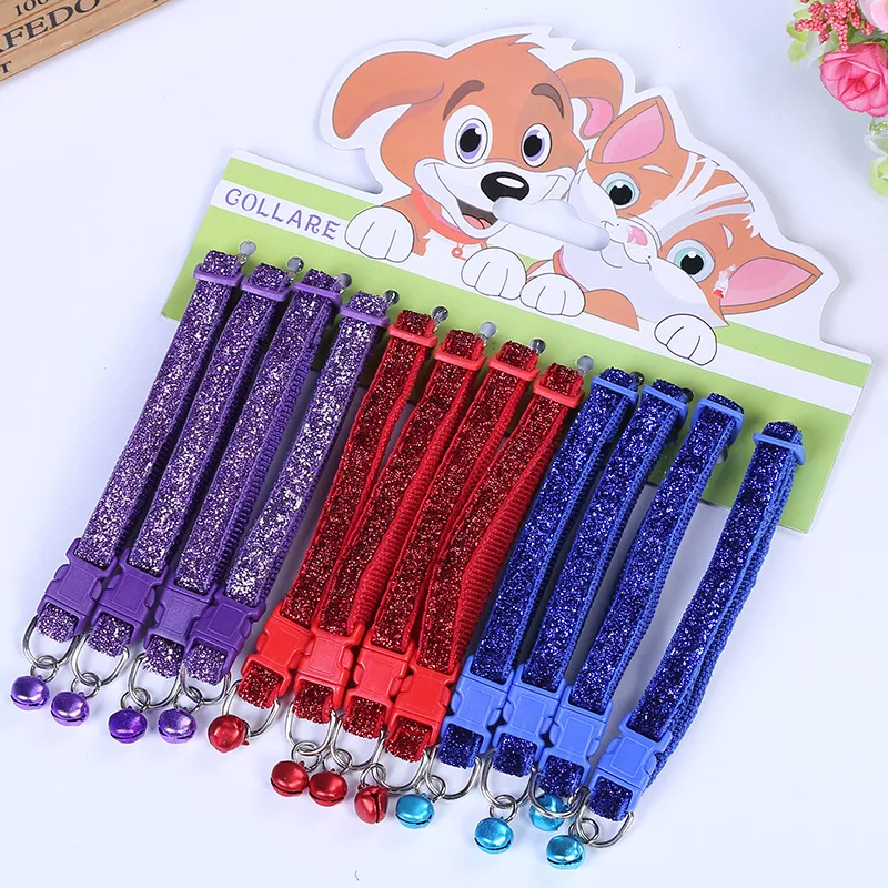 300 pcs/lot Mix Color Adjustable Pet Dog Puppy Collar Outdoor Ring Bell Necklace Collar Four Models free shipping