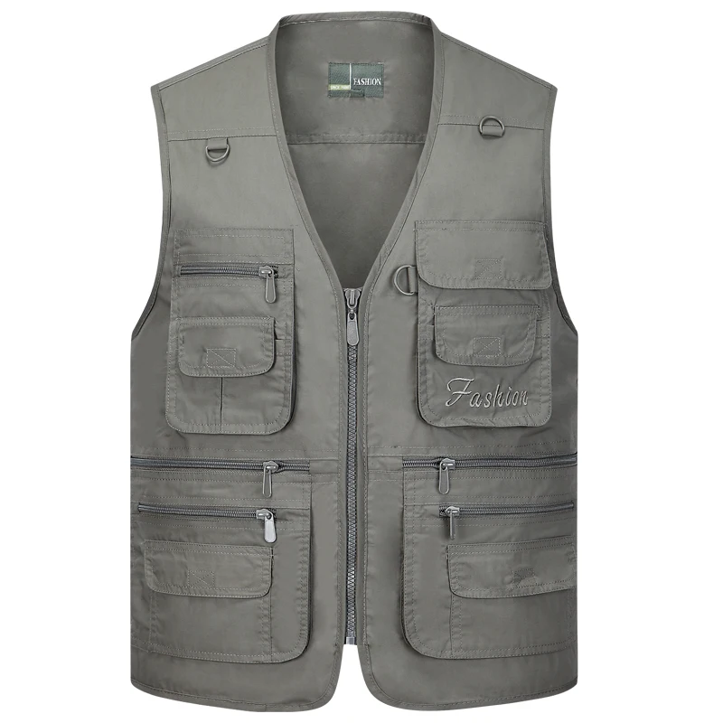 Summer Men Sleeveless Baggy Jacket With Many Pockets Male Casual Regular Fit Multi Pocket Photographer Vest Waistcoat For Mens