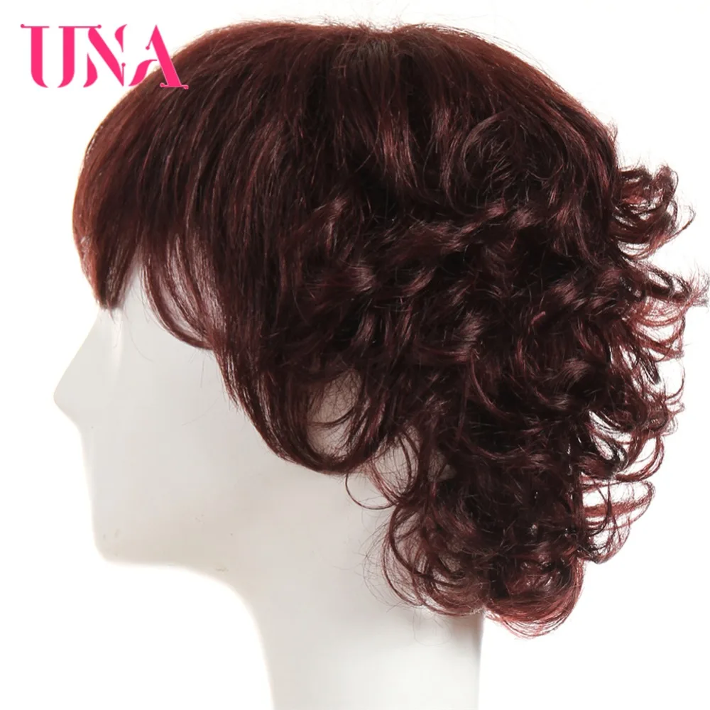 UNA-Perruques bouclées Funmi pour femmes, cheveux humains malaisiens non remy, densité 150%, #1 # 1B #2 #4 #27 #30 #33 # 99J # BURG #350 #2/33