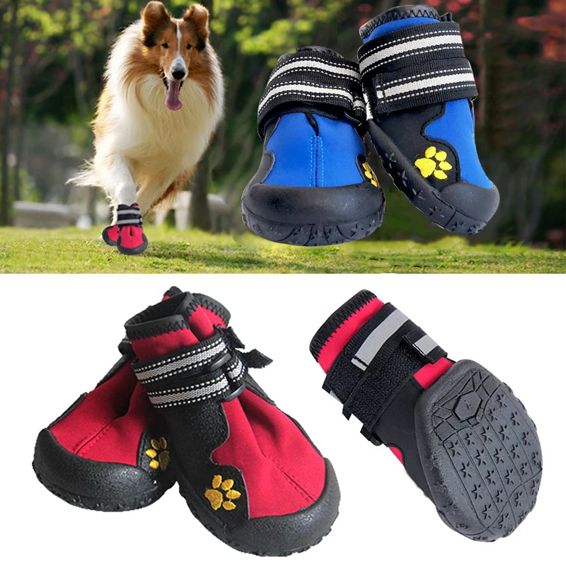 Chaussures de sport imperméables pour grands chiens, bottes de pluie en plein air pour animaux de compagnie, baskets de course coordonnantes pour