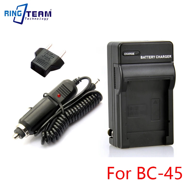 Replacement BC-45 Battery Charger and DC Car Adapter (2 Items in a Lot) Compatible EN-EL10 Li-40B Li-42B NP-45 KLIC-7006 D-Li63