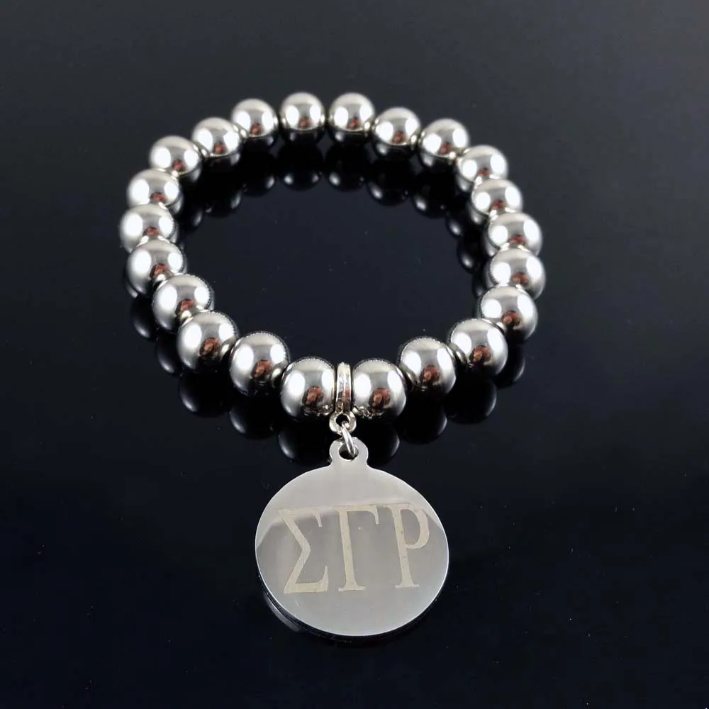 Topvekso Greece Greek Sorority High Quality 316L Stainless Steel  SGR charm  Bangle Bracelet Jewelry