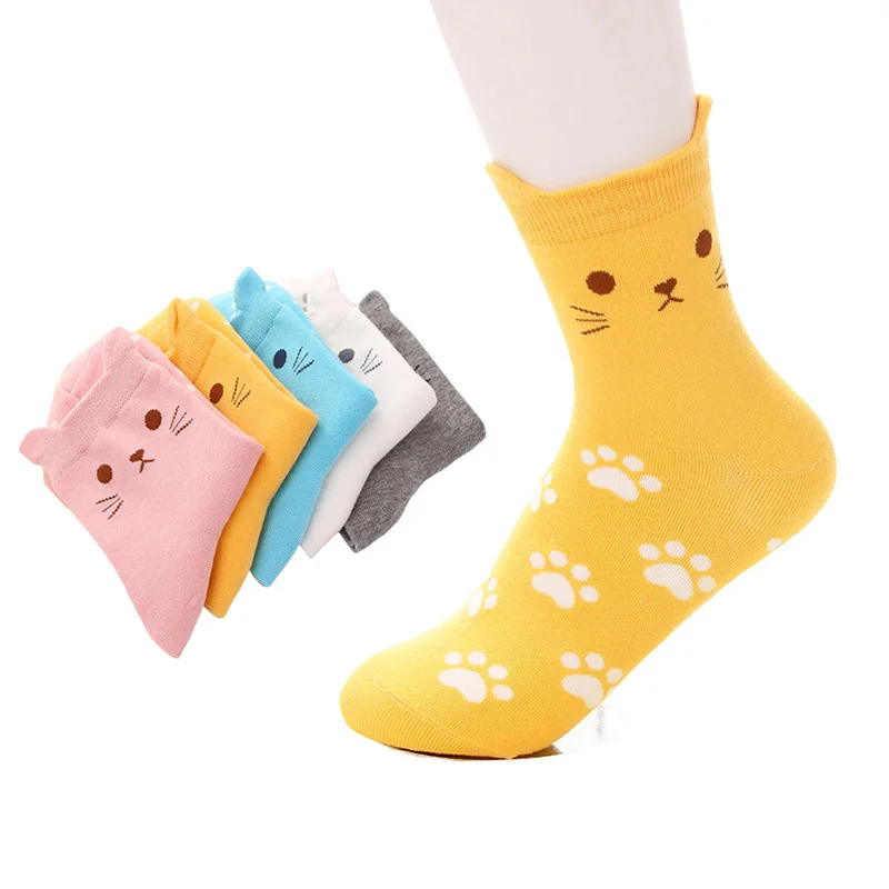 

New Fashion Korean Women Girls Cute Cotton Socks Kawaii Pill Star Pattern Kawaii Funny Casual Cheap Novelty Art Girl Sox Meias