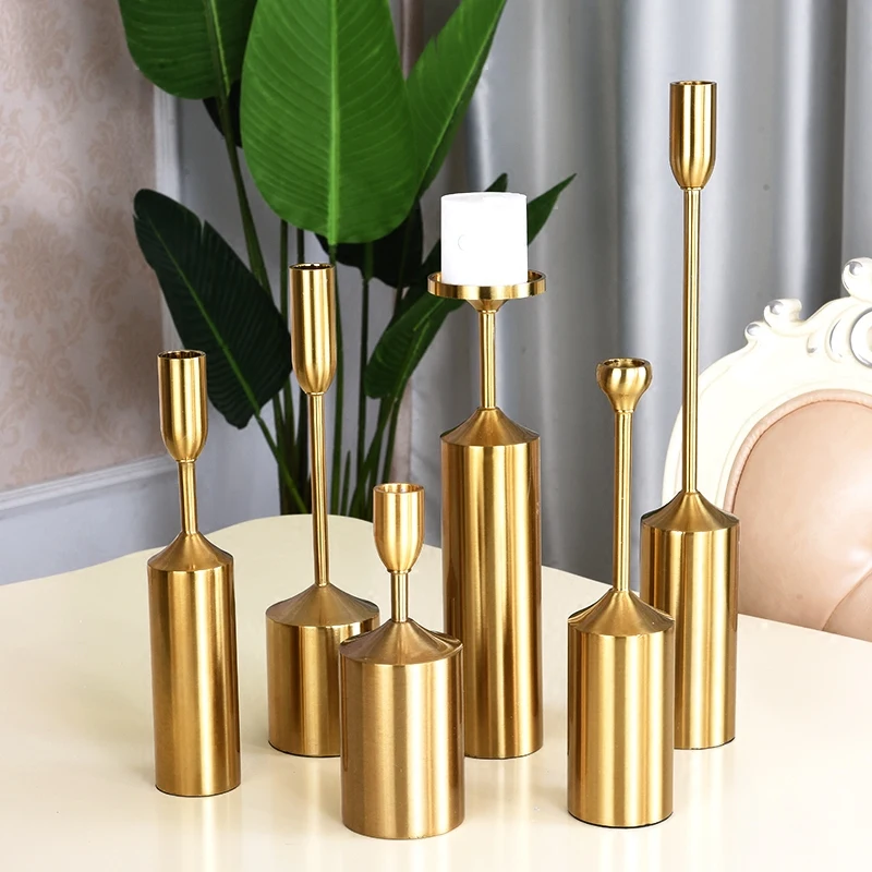 

Luxury Gold Candle Holders, Metal Candlestick, Wedding Centerpieces,Wedding Gifts, Home Decoration Accessories