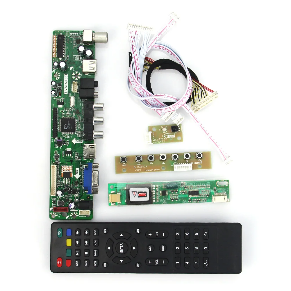 

T.VST59.03 LCD/LED Controller Driver Board For LTN184HT01-A02 LTN184HT04-T01 (TV+HDMI+VGA+CVBS+USB) LVDS Reuse Laptop