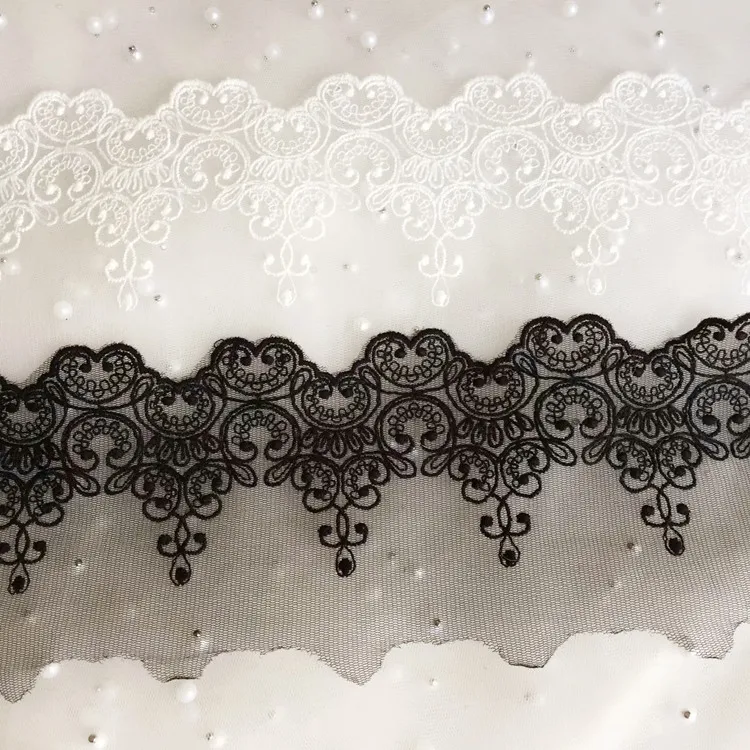 DIY Stoffspitze Schwarz Weiß Süße Herzförmige Spitzenborte DIY Bastelmaterialien Kleidungszubehör Spitzenstickerei RS80 – Detail 3