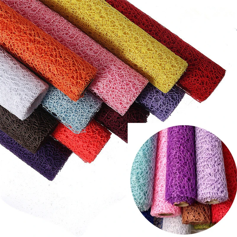 1 Roll Luxury Gift Wrapping Paper Flower Packing Material Wedding Party Decorations Jacquard Mesh Gauze Element 5 Yard*50cm