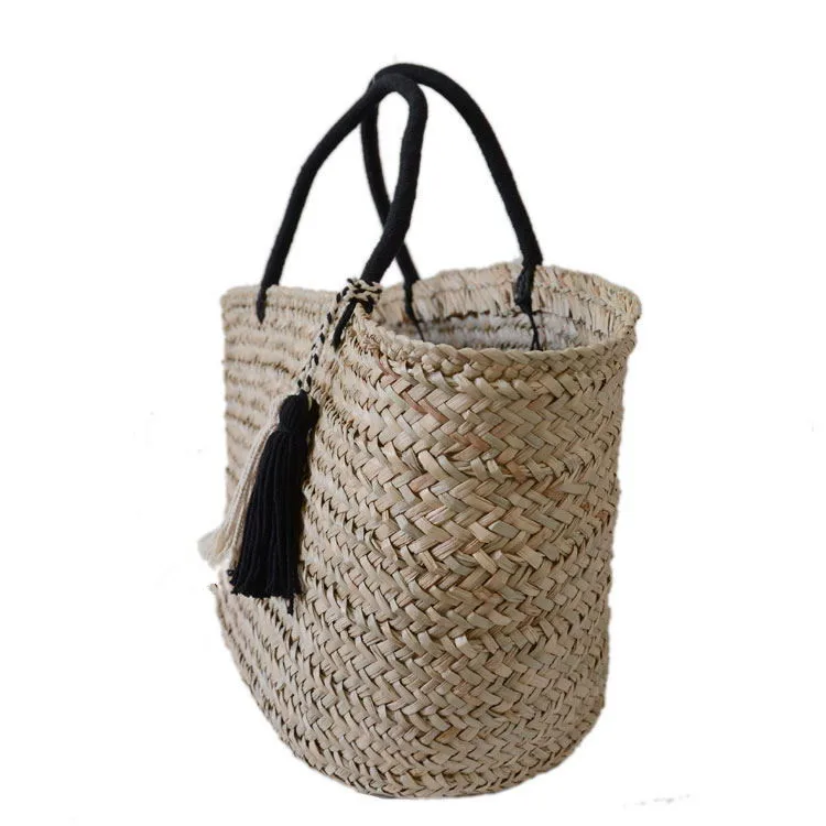 2018 Knitted Straw bag Summer Bohemia fashion women\'s handbags shoulder bags beach bag big tote bags tassel Big size Boho Style