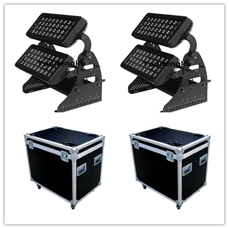 2 piece with flightcase Outdoor 72p* 15W RGBWA LED wall washer city color 5 in 1 DMX City Color blinder washer light