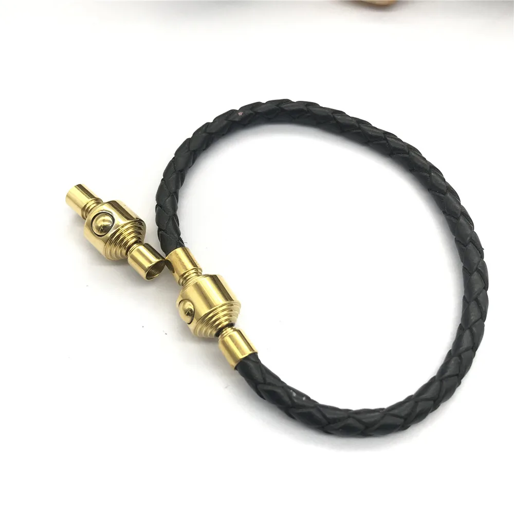 Gold 316l Stainless Steel 3mm Hole Size  Magnetic Clasps for Leather Cord DIY Bracelet Jewelry Making