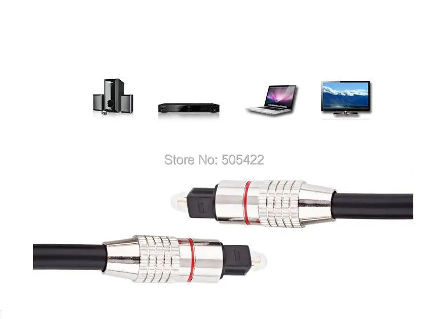 OD6.0 1M 3.3FT Digital Audio Optical Fiber Cable Toslink Cable Cord Male to Male ADAT, DAW, Dolby Digital