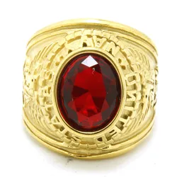 1pc Mens Boy Golden Ring 316L Stainless Steel Cool Punk Party Ring