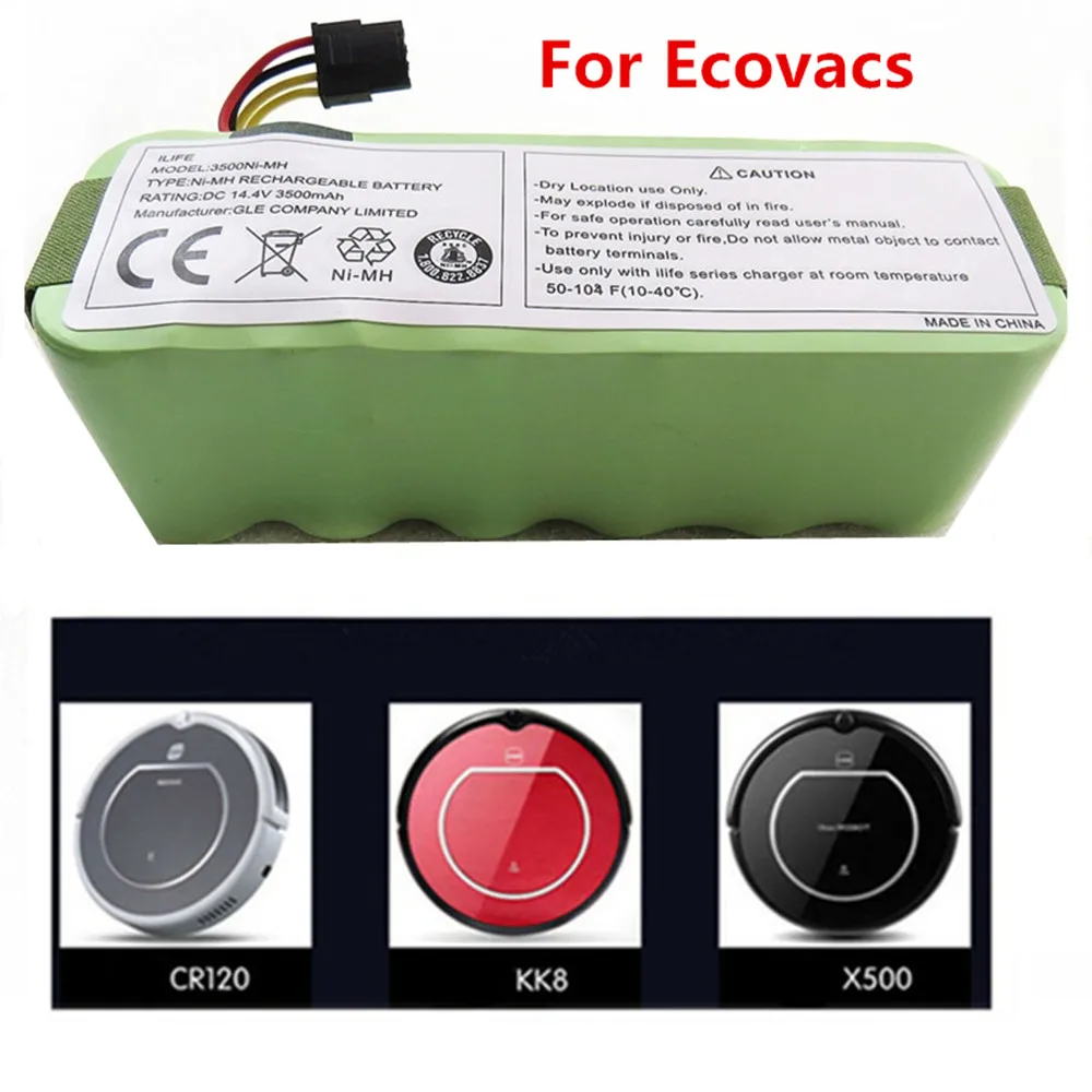 For Ecovacs CR120 Dibea Panda X500 X580 Kk8 Haier Sweeping Robot   14.4V 3500mAh NI-MH Rechargeable Vacuum Cleaner Battery