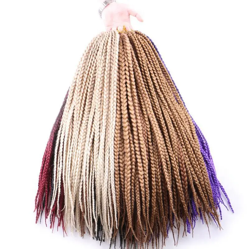 Luxury For Braiding  Syntheic Hair Ombre Burgundy Brown Blonde 24\