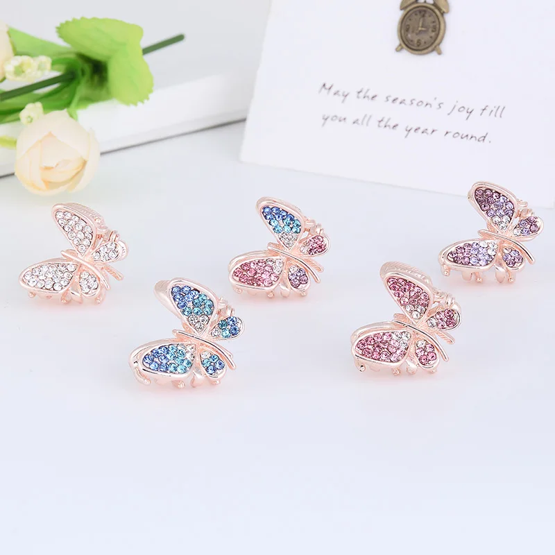 EASYA High Quality Rhinestone Butterfly Hair Claw Hairwear New Fashion Crystal Headwear Hair Accessories For Women Girls