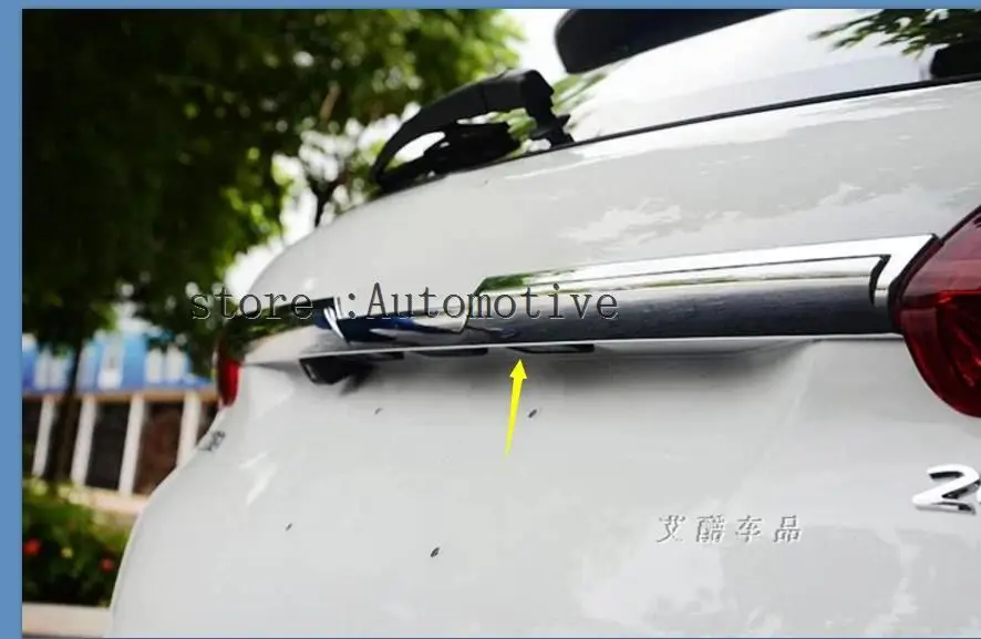 for Peugeot 2008 2014 Trunk tailgate handle stainless steel decoration glitter topcoat for Peugeot accessories