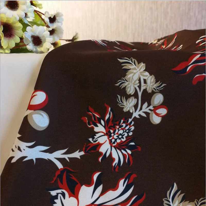 

HLQON Polyester chiffon soft fabric for women summer dress skirt table cloths tissue felt patchwork sewing DIY by 150cm