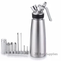 Whipped Cream Dispenser 100% Stainless Steel - Professional Whipper - 1 Pint (500ml) Large - Gourmet Set