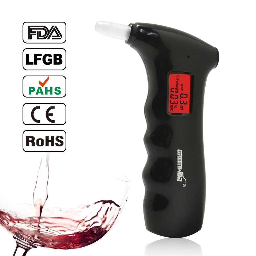 AT-65s greenwon Prefessional Police Portable Breath Alcohol Analyzer Body Alcoholicity Meter Alcohol