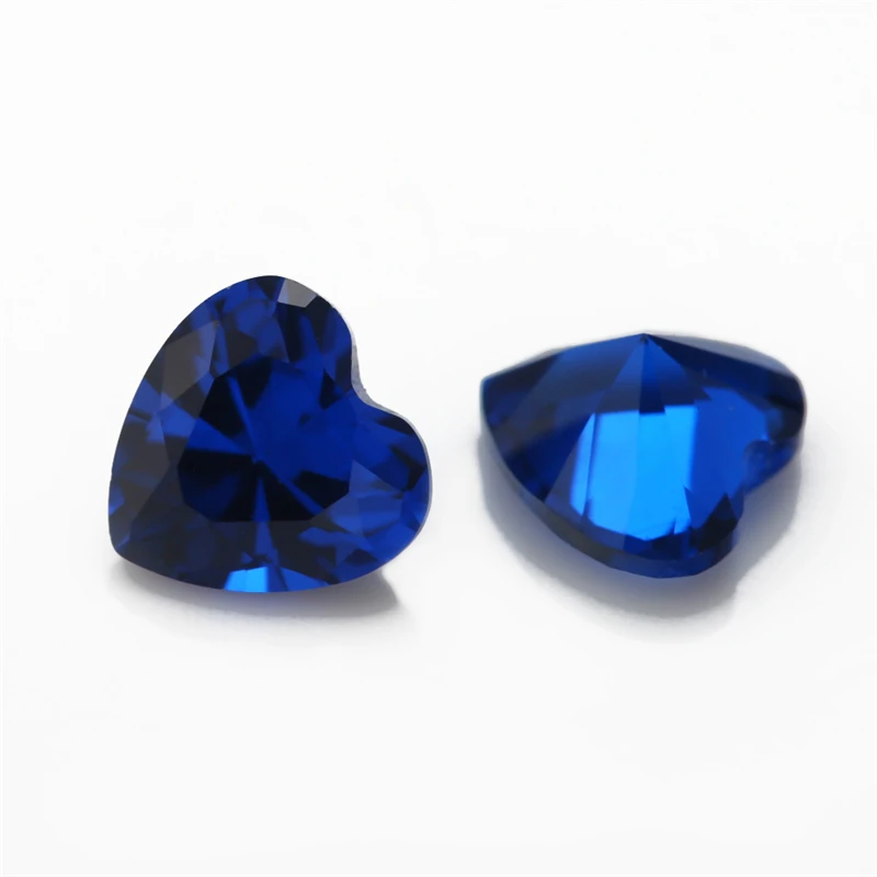 Size 3x3mm~10x10mm Heart  Shape Blue Synthetic Spinel Gems For Jewelry 113# 112# 114# 106# 109# 120# Color