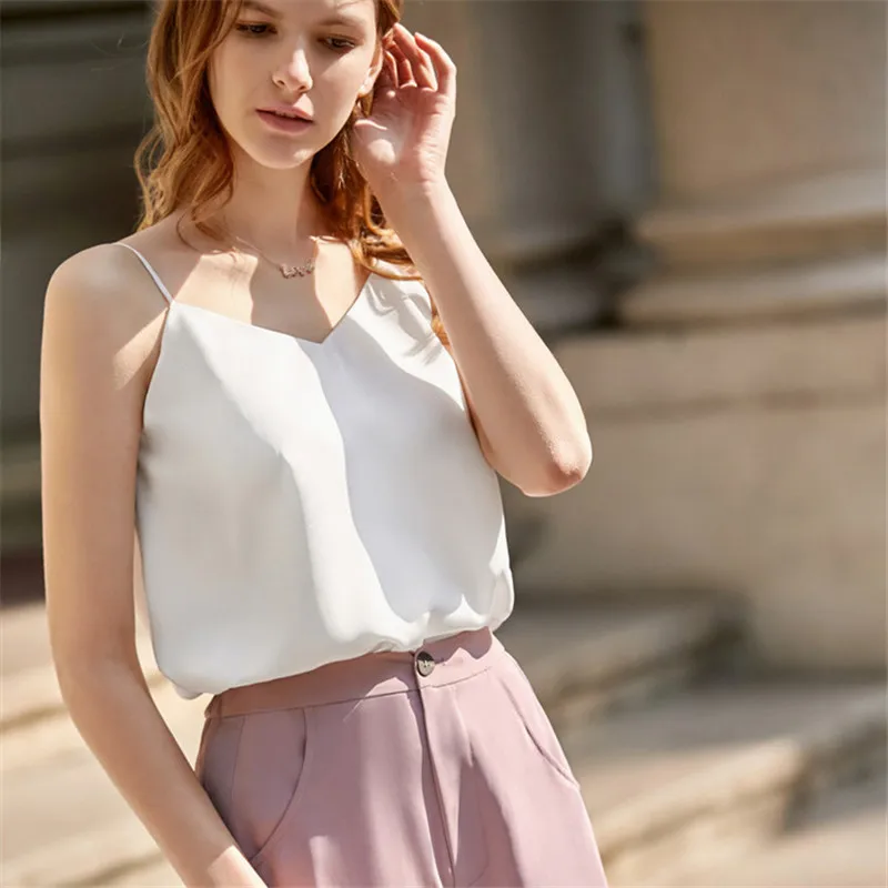 Summer Chiffon Camis Top  Blouse Women Sleeveless Solid Sexy Casual Basic Tank