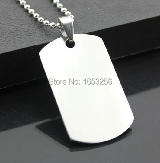 Lot of 10pcs Hot selling  Stainless Steel Both Polished Plain Dog Tag Pendant Charm Jewelry 20*40mm