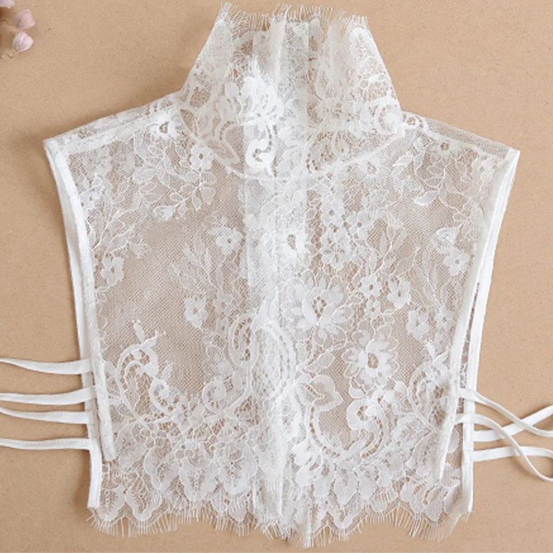 

Blouse Ladies Tops Pullover Jumper spring autumn inside Splice Inside Perspective lace fake collar ladies high collar vest shirt