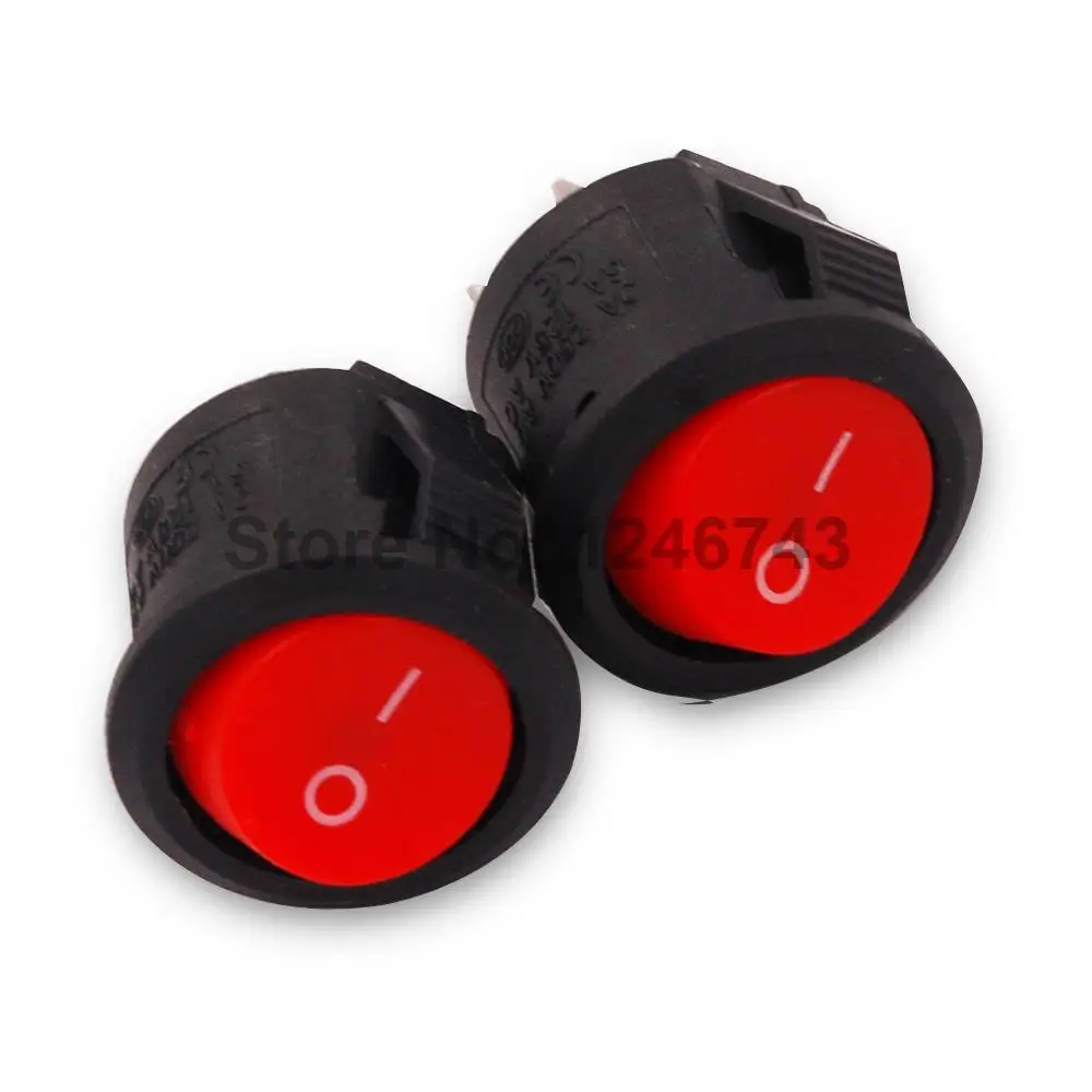 5PCS Diameter 16MM Rocker Switch KCD1-105 2Pin 2P Mini Small Round Switch ON-OFF Red