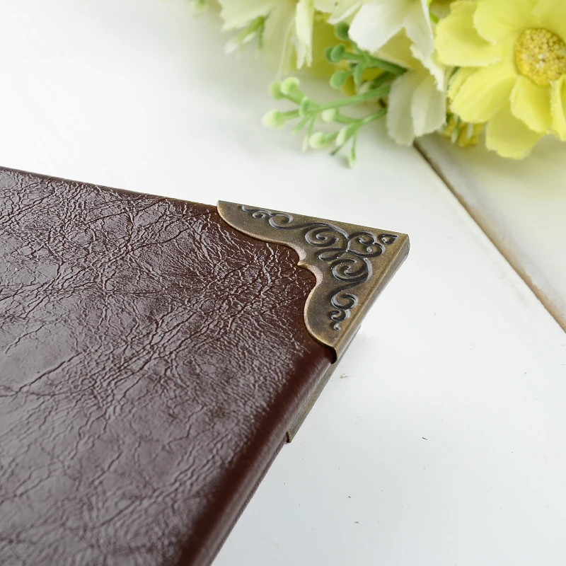 High Quality Vintage PU Leather 25 Black Paper Sheets Card Wedding DIY Gifts Kids Album Vintage Photo foto Scrapbooking Album