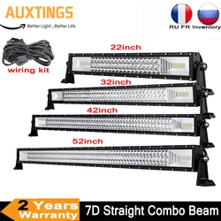 Straight 22 32 42 52 inch 7D LED Light Bar Offroad 4x4 Combo Beam Led Work Light Bar 12V 24V Tractor Boat Off Truck SUV ATV 4WD