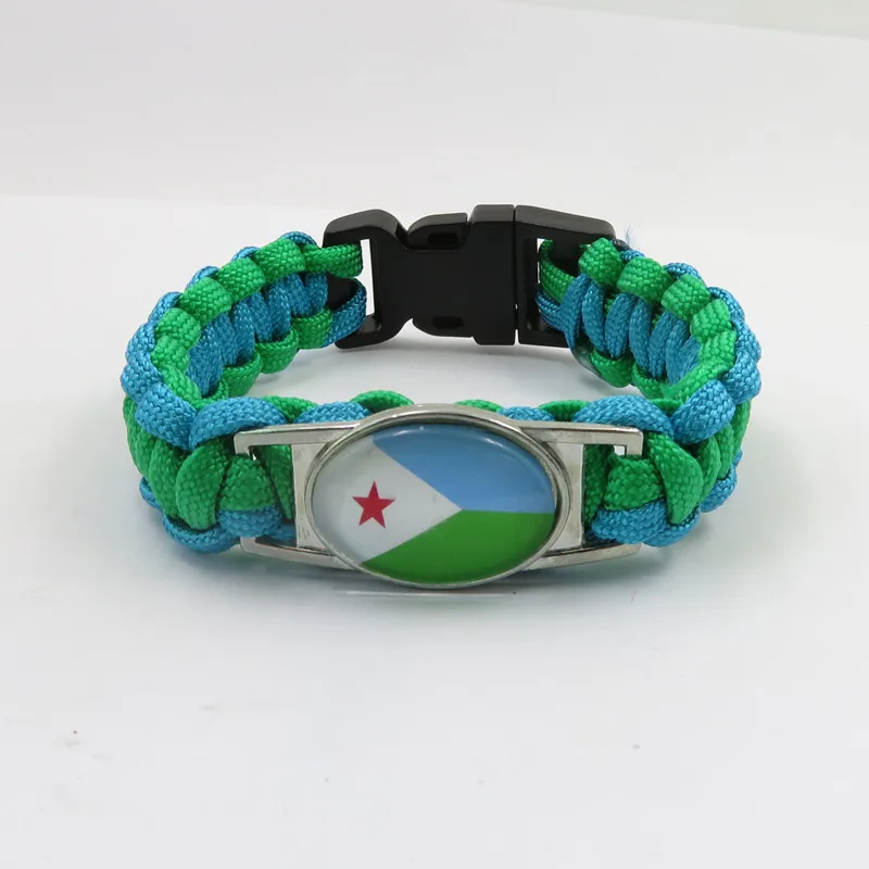 Love Djibouti Paracord Bracelet Charm Handmade Djibouti Women And Men Wrap Bangles Jewelry