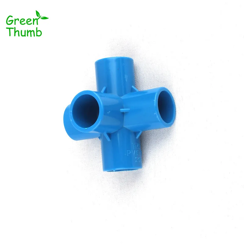 

16pcs Inner Diameter 20mm PVC Five-Way Joints for Garden Hose Connector Green Thumb White/Grey/Blue Plastic Fittings