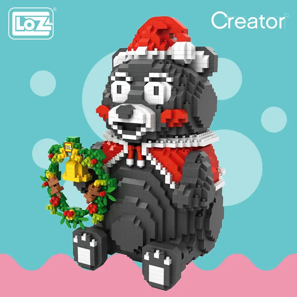 LOZ Diamond Blocks Japanese Anime Action Figures Building Blocks Figures Cartoon Bear Educational Toys Piggy Bank Money Box 9046