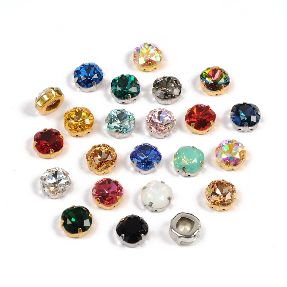 YANRUO 4470 Cushion Cut Colors Fancy Rhinestones Sewn Crystals for Needlework Wedding Dress Applications Diamond Stones