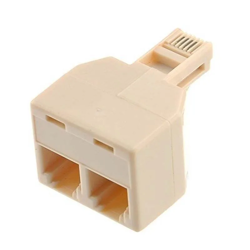 RJ11 Splitter 1 Male to 2 Female Adapter Divider Telephone Phone Fax new