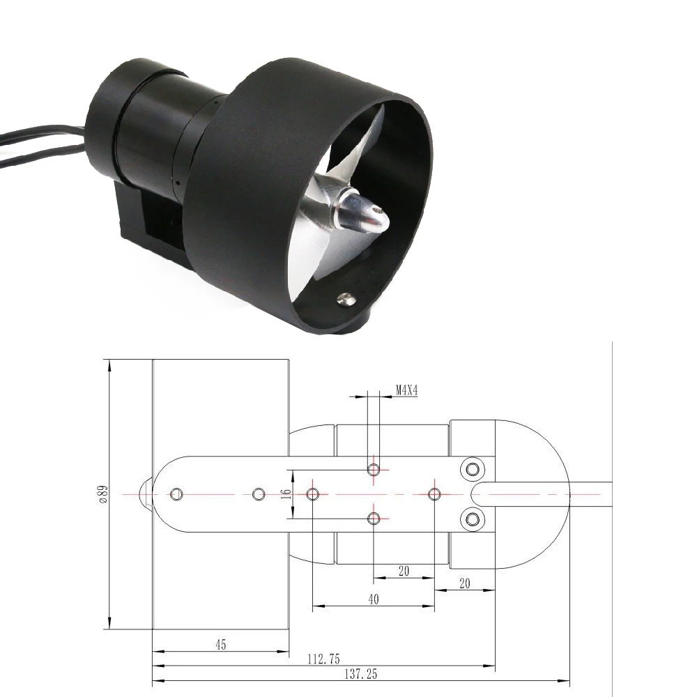 DS-02 DS02 6S 24V ROV Underwater Thruster /Water-proof Motor 9.2KG Thrust For RC Boats ROV AUV Robot Kayak Yacht E-Surfboard Toy