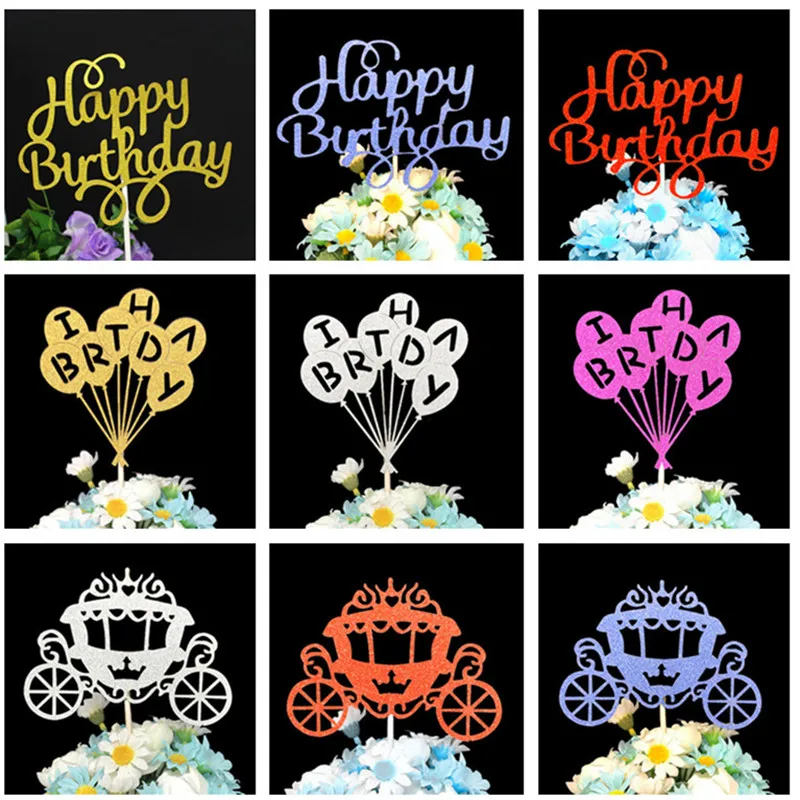

Cupcake Topper Birthday Party Decoration Adult Cake Toppers Birthday Babyshower Party Supplies Favors Happy Birthday Cake Topper