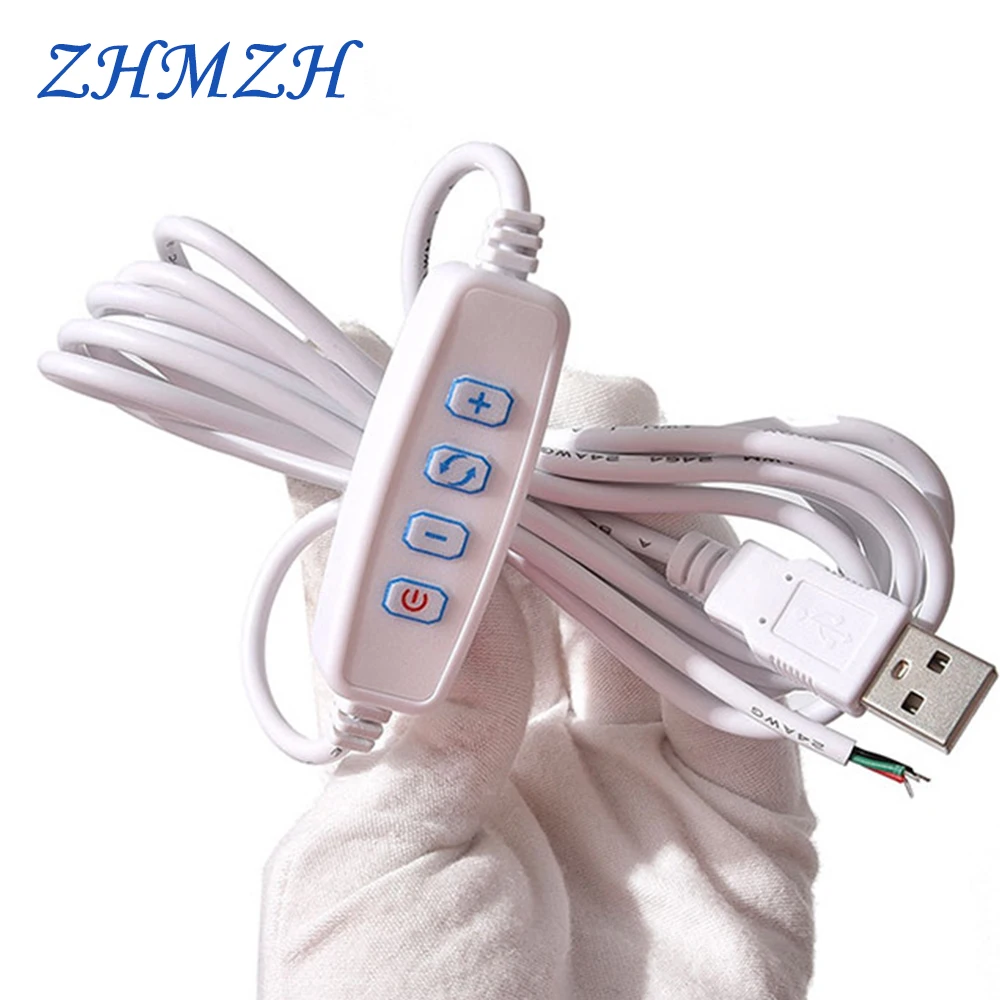 Ściemniacz LED DC 5V Port USB Linia zasilająca Ściemnianie Dopasowany kolor przedłużacz z adapterem przełącznika ON OFF do żarówki LED