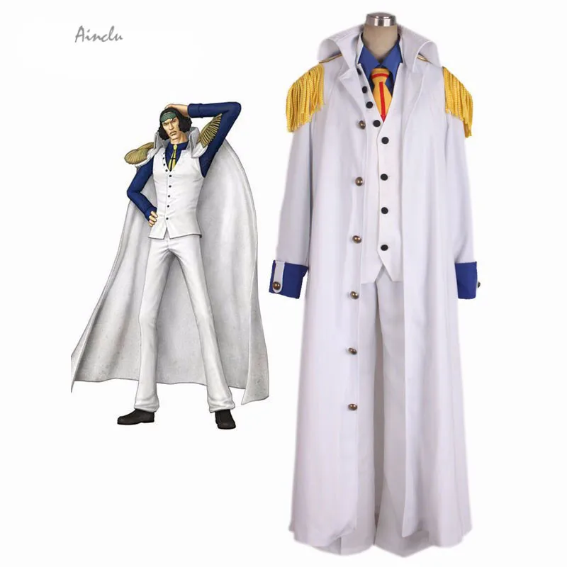 

Ainclu One Piece Aokiji White Cosplay Costume Marines Cosplay For Halloween Christmas Customizable size