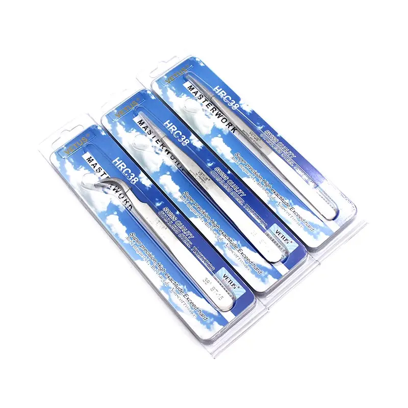 100% Original VETUS Tweezers HRC 38 ST Series for Creating Volume Eyelashes Extension Anti Static ESD Tweezers