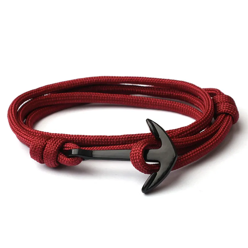 Charm Gold Silver Color Black Shark Bracelets & Bangles For Men Women DIY Rope Friendship Fashion Jewelry Survival Viking Style