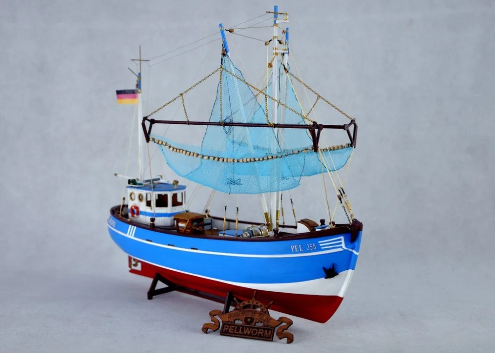 NIDALE modelo a escala 1/48 kit de modelo de barco de pesca modelo de madera del trazador PELLWORM del norte de Europa