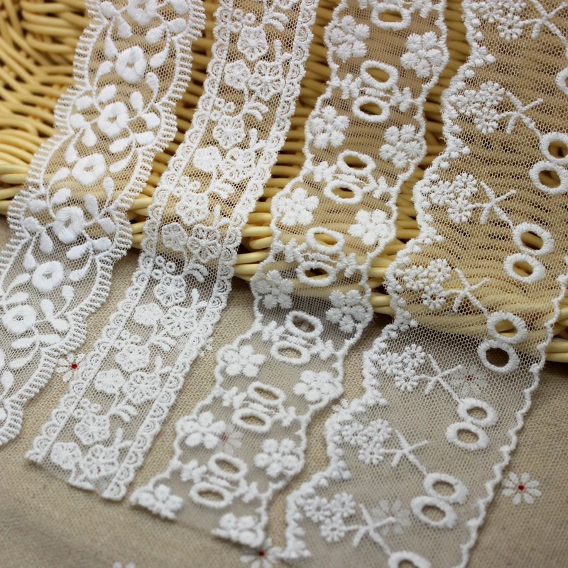 7 Yards 644 CM Off White Mesh Lace Trims Applique Cotton for Costumes Home Textiles Trimmings Ribbon Sewing Lace Fabric Cusack