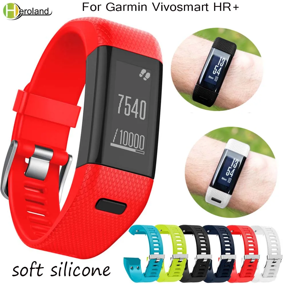 Smart Wristbands Fashion Sports Silicone bracelet watch strap For Garmin Vivosmart HR+ Replacement Wrist band Hot sale Accessory