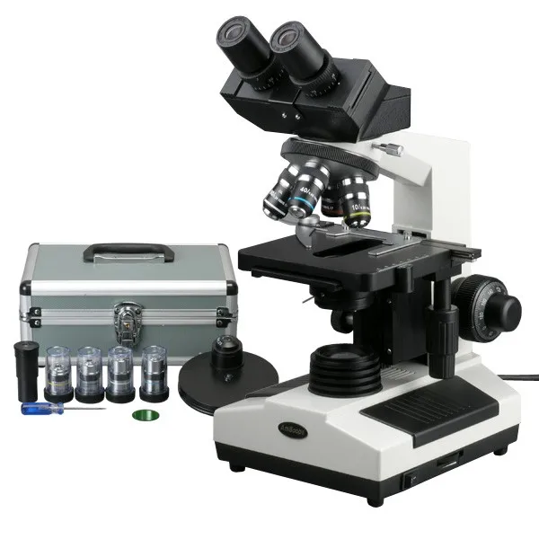 AmScope Phase-Contrast Biological Binocular Compound Microscope 40X-1600X + 20W Halogen, Turret Condenser