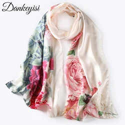 DANKEYISI-bufanda de seda para mujer, pañuelo de marca de lujo, hijab, Foulard, estampado, otoño