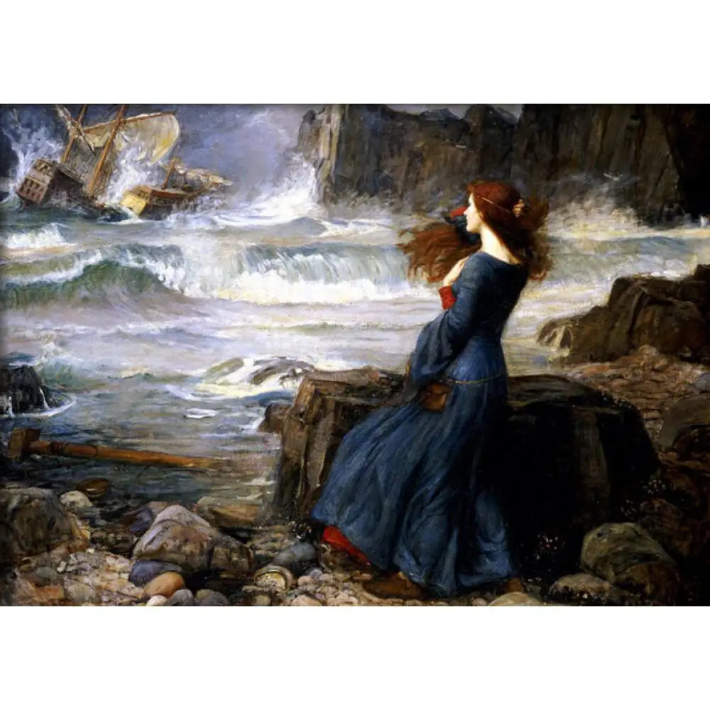 

Famous Portrait Canvas Art Miranda the Tempest William Adolphe Bouguereau Painting Handmade Classic Landscape Artwork Home Decor